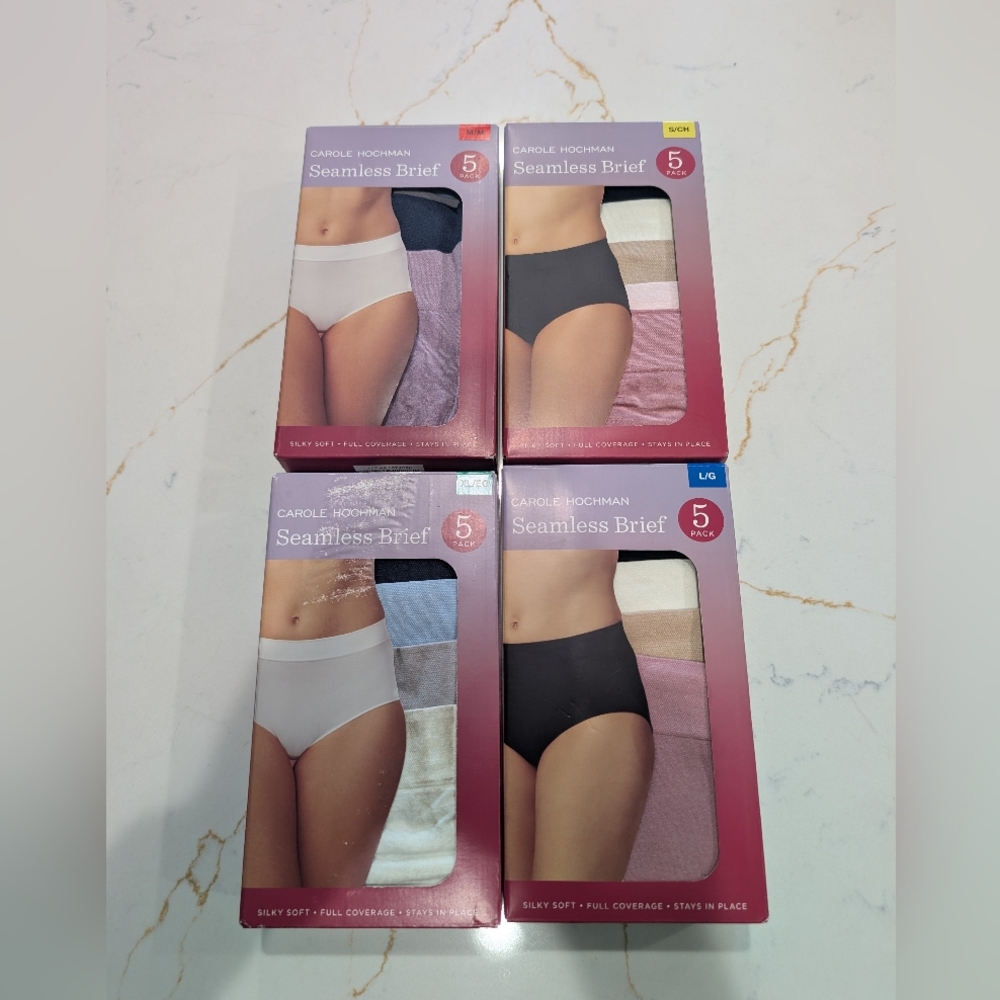Midnight by Carole Hochman Seamless Briefs 5 Pack New Open Box